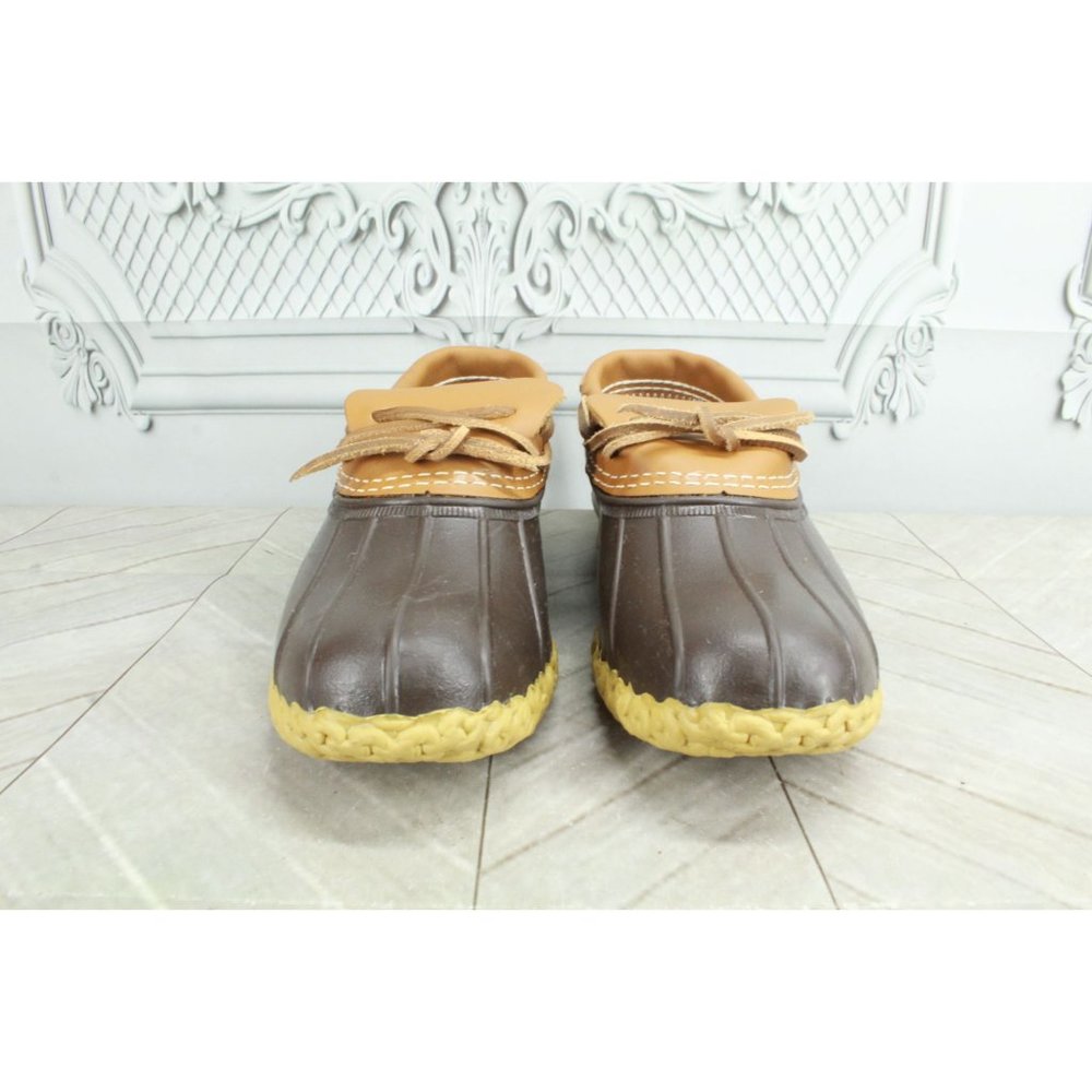 LL Bean Brown Leather Rubber Moc Gum Shoe Low Top Ankle Boots 8 M - Picture 4 of 10